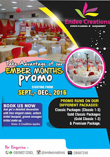 Ember months Wedding Decoration Promo! Get "Wow" Decor at giveaway prices ENDEE CREATIONS