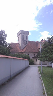 The modern church in Wagram on the same location as the original