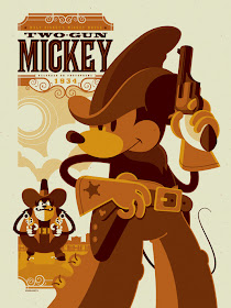 “Two-Gun Mickey” Disney Screen Print by Tom Whalen