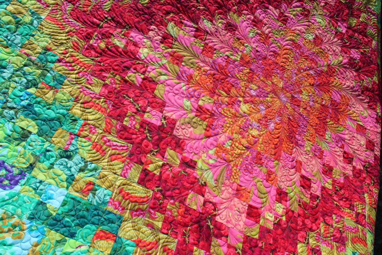 The Beyondness of Things: Blooming Nine Patch Quilt - Bright Color Palette