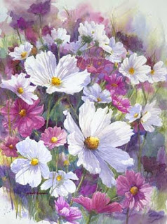 pintura-de-flores-amarillas-y-lilas