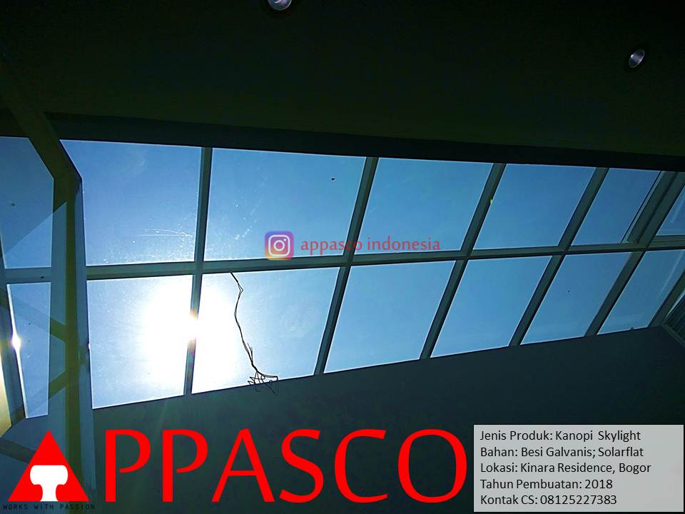 Kanopi Transparan Skylight Solarflat Tiang Galvanis di Kinara Residence Bogor