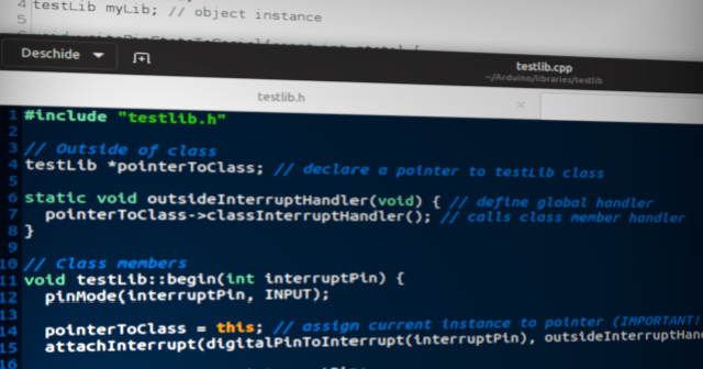 Arduino: interrupts in class and callback functions · One Transistor