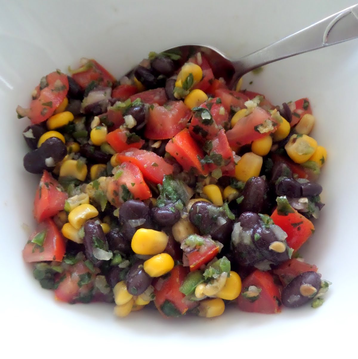 Black Bean and Corn Salsa:  Delicious salsa packed with healthy black beans and corn.  Great as a gameday snack, with tacos, or anytime.