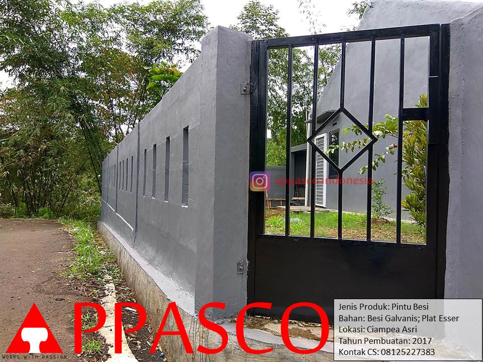 Pintu Besi Plat Esser Untuk Pagar Tembok di Ciampea Asri Bogor