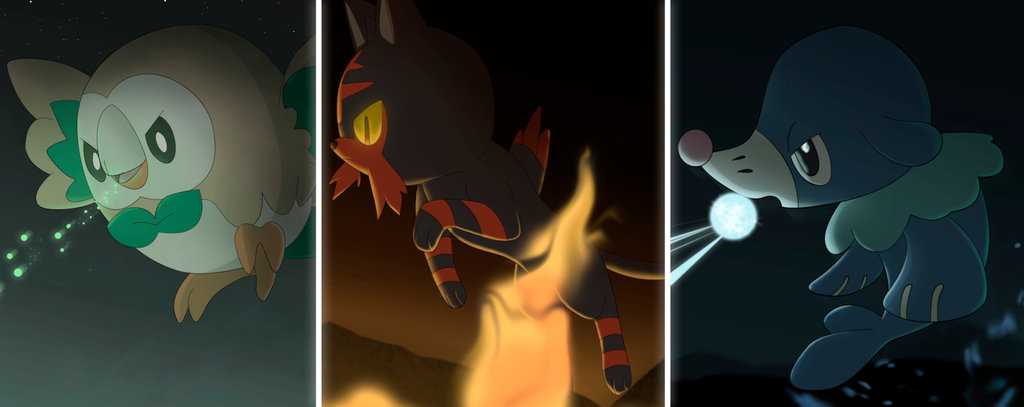 Pokemons iniciais de Alola evoluídos