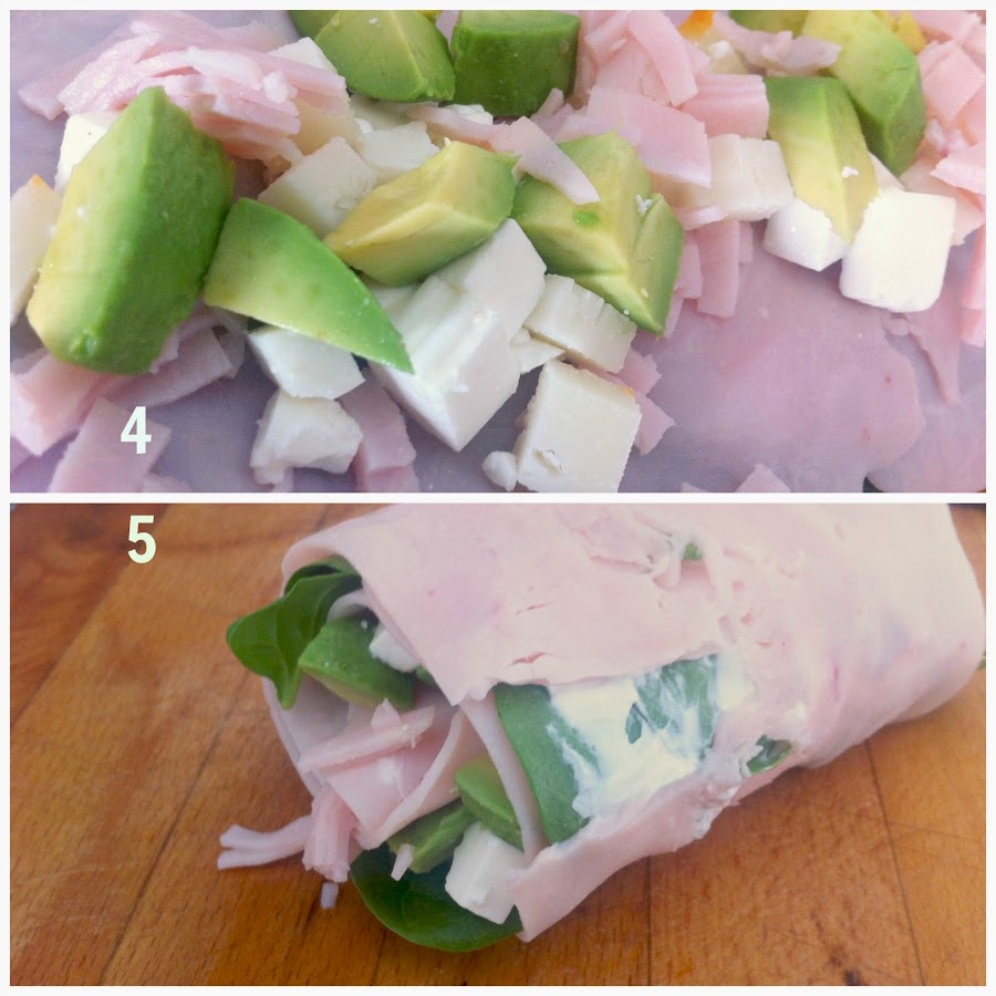 rollito de pavo y espinacas