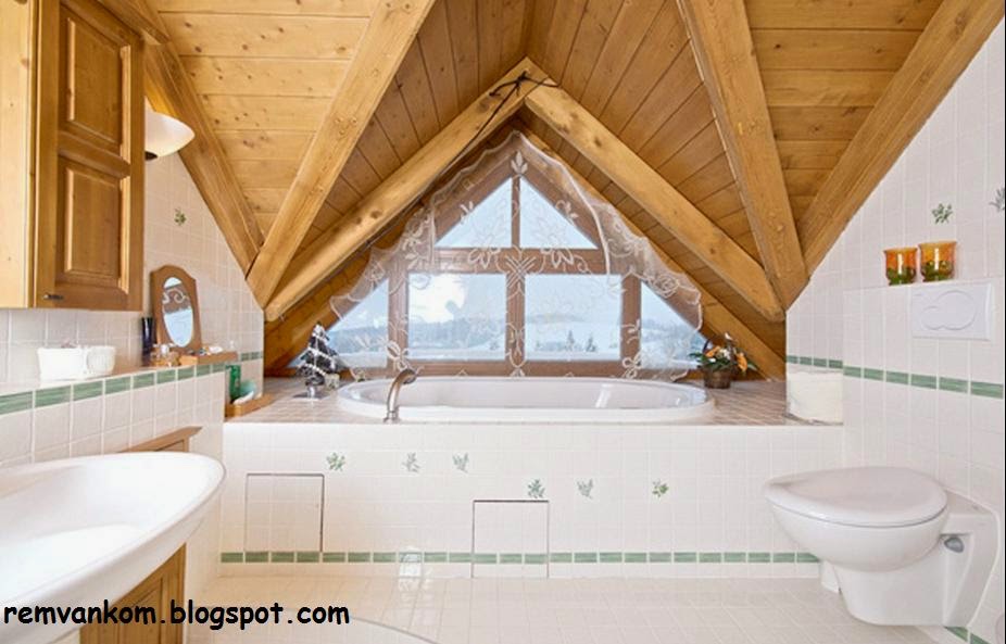 Ремонт ванной комнаты:  комната в деревянном доме