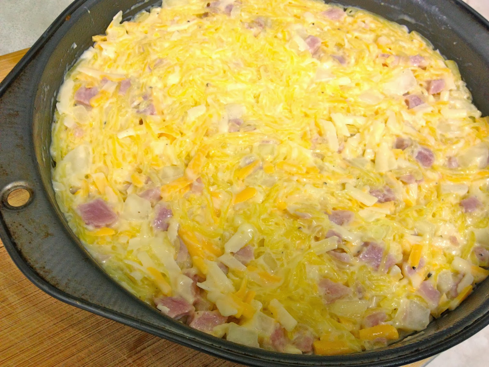 The Lifestyle Notebook Ham & Cheese Spaghetti Squash Casserole