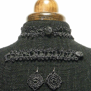 Conjunto ganchillo metálico en color negro Conjunto ganchillo metálico en color negro