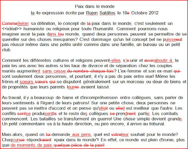 Chanson Pour La Paix Dans Le Monde Webbielady apprend à parler le français...: Paix dans le monde la 4e