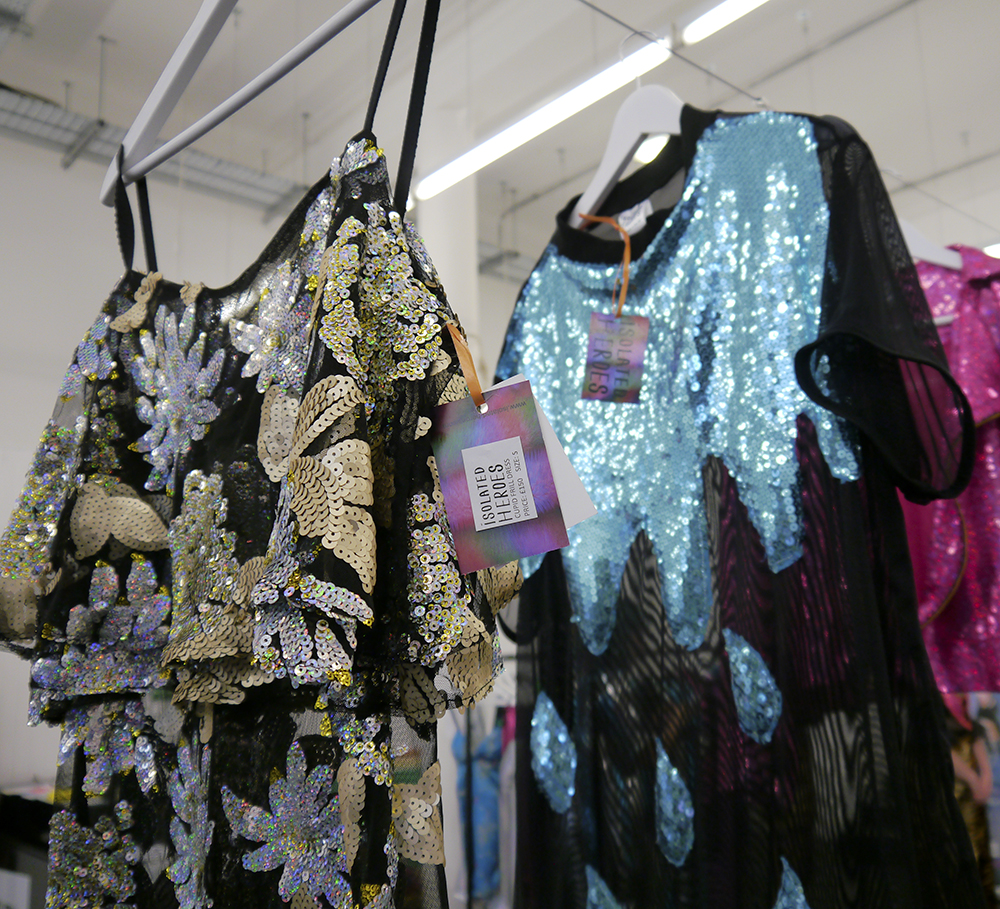 Isolated Heroes Nevada Collection Isolated Heroes, Scottish design, Scottish designer, pop up shop, pop up, Glasgow, South Block, Scottish blogger, Dundee designer, Nevada collection, luxury street wear, sequin dress, The Academy of Makeup, Scottish models, new collection, sequins, Frill dress, sequin tear dress