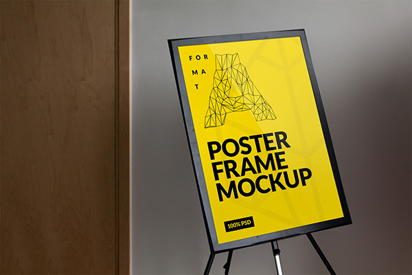 Download Poster Mockup PSD Terbaru Gratis - Free Frame Poster Mockup