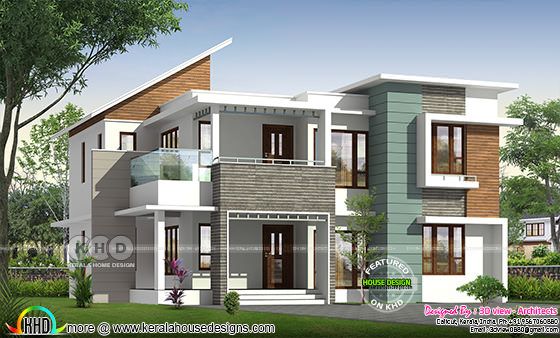 2140 sq-ft 4 bedroom attached contemporary house