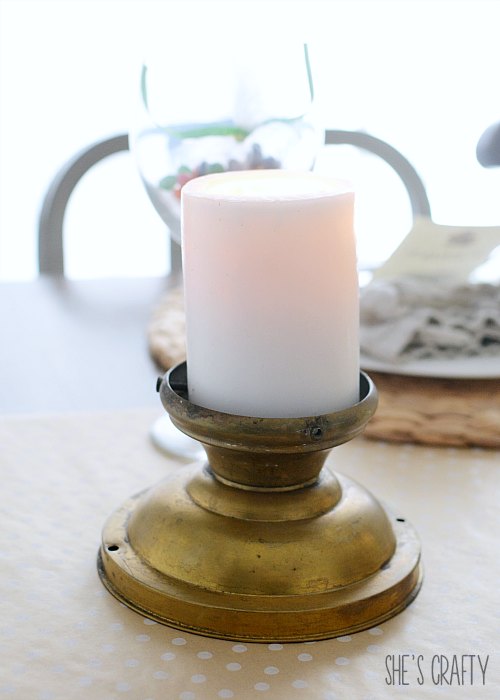 How repurpose vintage metal findings to make candle holders