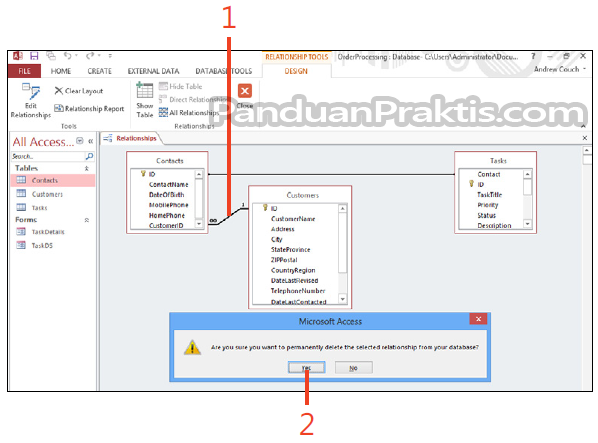 Cara Menghapus Relasi Di Ms Access - Lab Wisnu