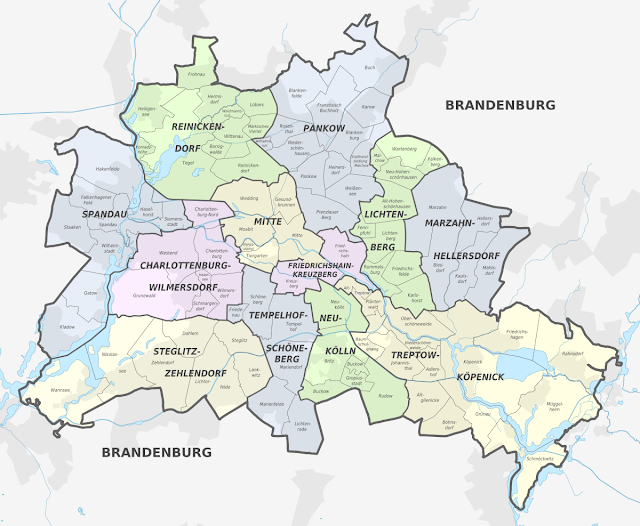 Printable Berlin Map with Cities