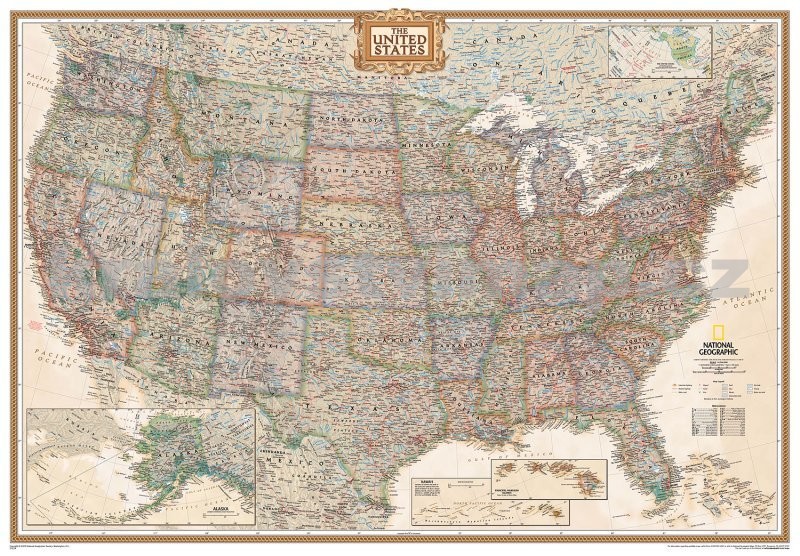 United States Executive Poster Size Wall Map (National Geographic Reference Map)