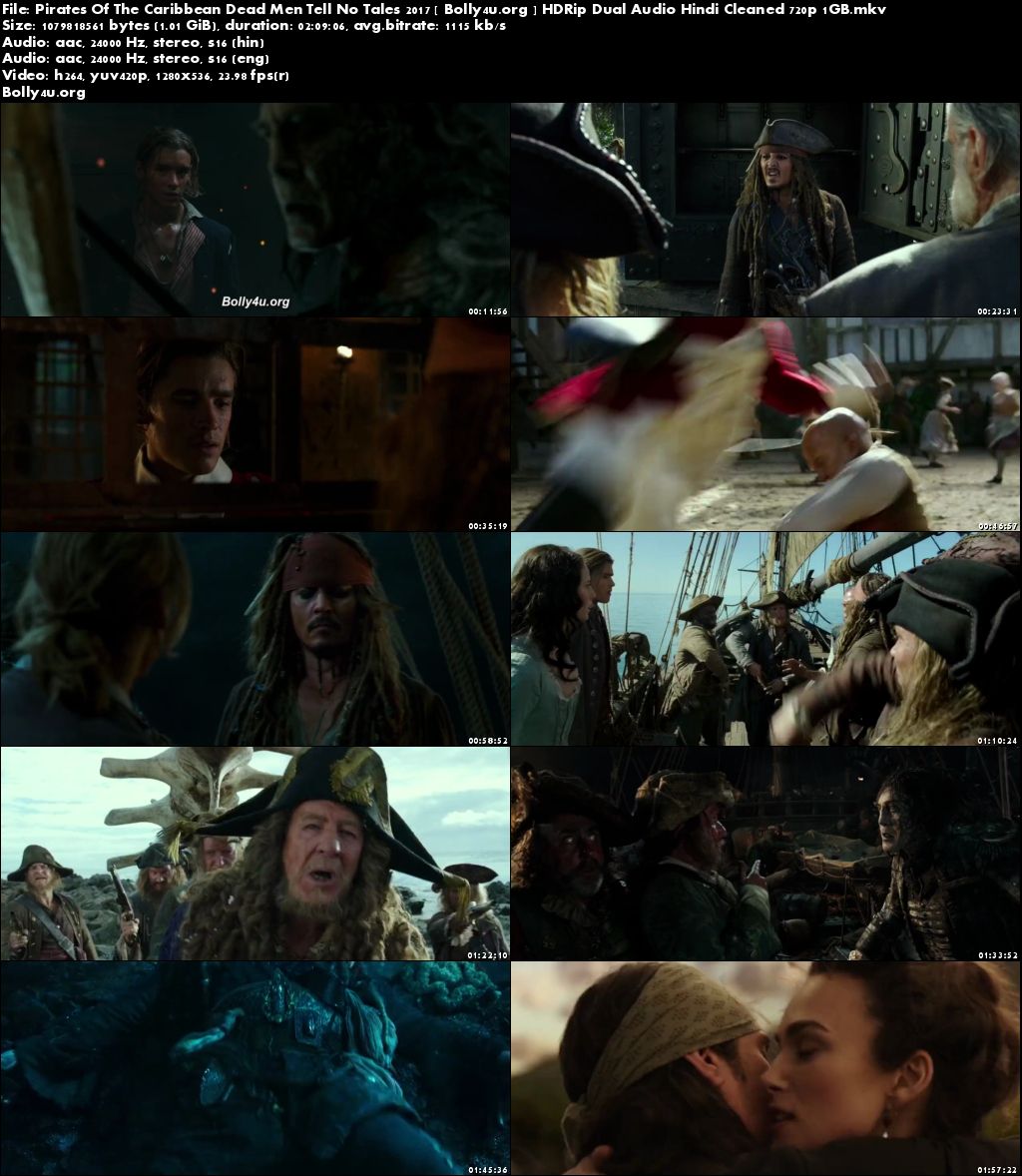Pirates Of The Caribbean Dead Men Tell No Tales 2017 HDRip 400Mb Hindi Dual Audio 480p Download