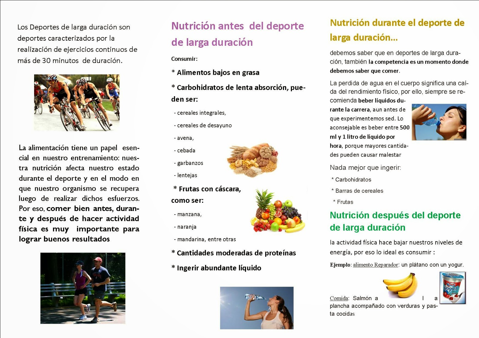 Nutrición en el Deporte de Larga Duración triptico en castellano de deporte de larga duración Nutrición en el Deporte de Larga Duración triptico en castellano de deporte de larga duración