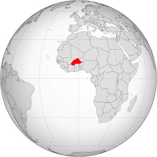Gambar Letak Negara Burkina Faso di peta globe