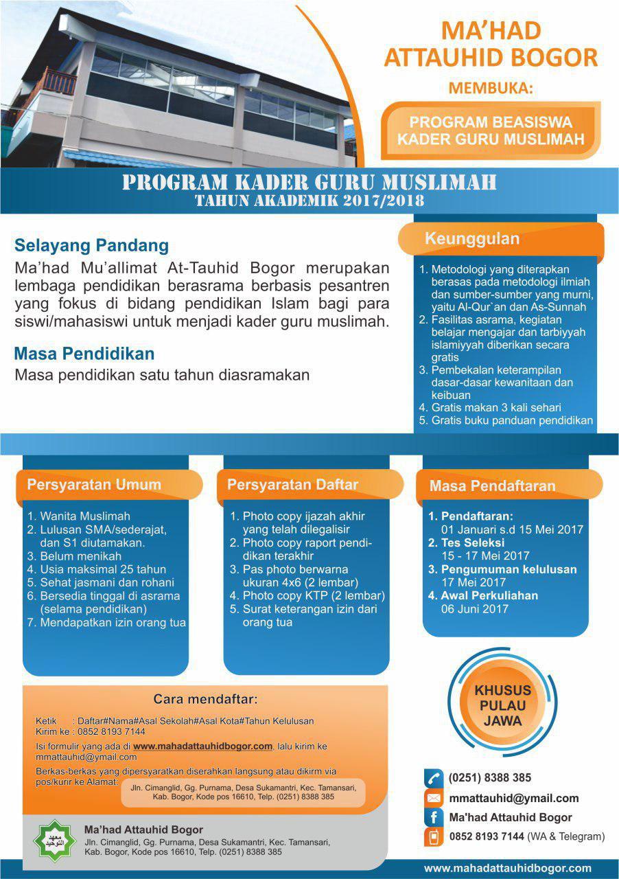 Pondok Pesantren Khusus Putri Ma�had AtTauhid Bogor