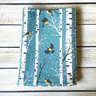 Snowy Day Birds Organic Swaddle Blanket