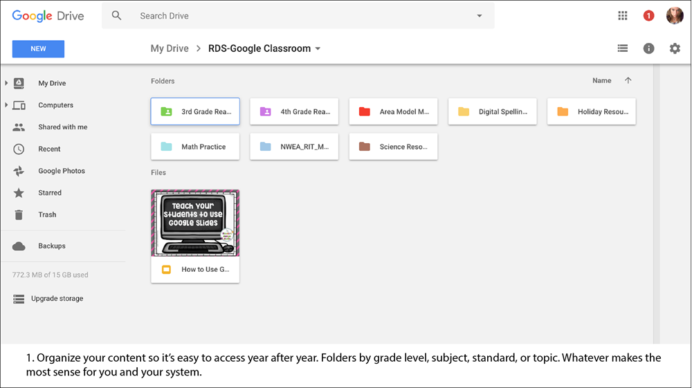 I use SEVERAL Google Classrooms and would like to use a folder