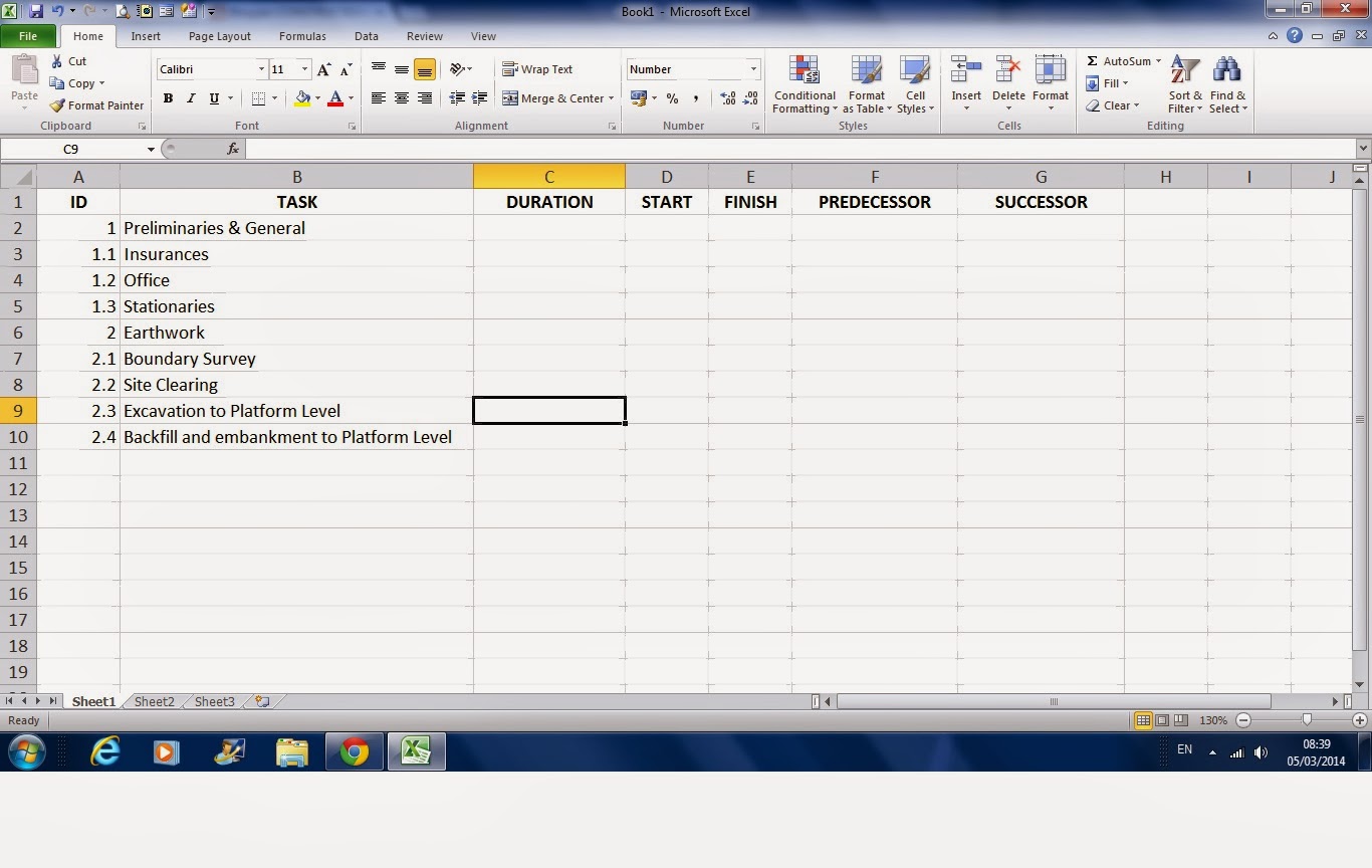 CONSTRUCTION MANAGER: How to Create A Work program with Microsoft Excel ...