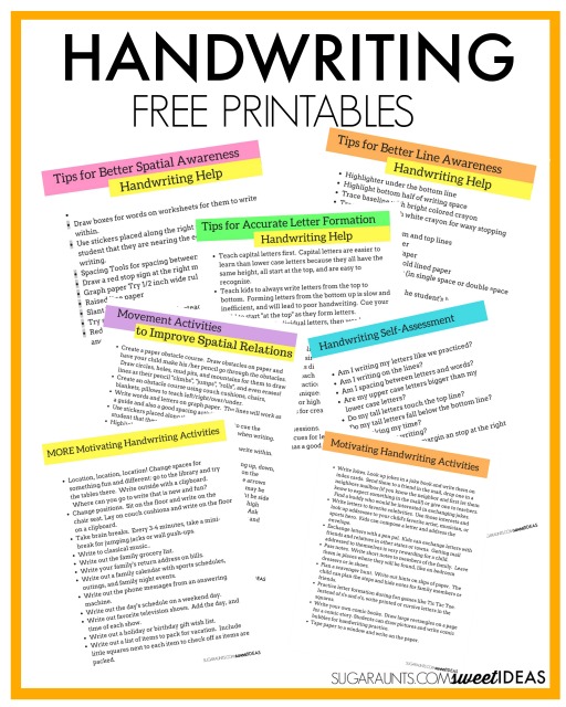 Handwriting Free Printables