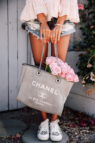 CHANEL canvas tote bag by Viva Luxury | Best fashion Bloggers