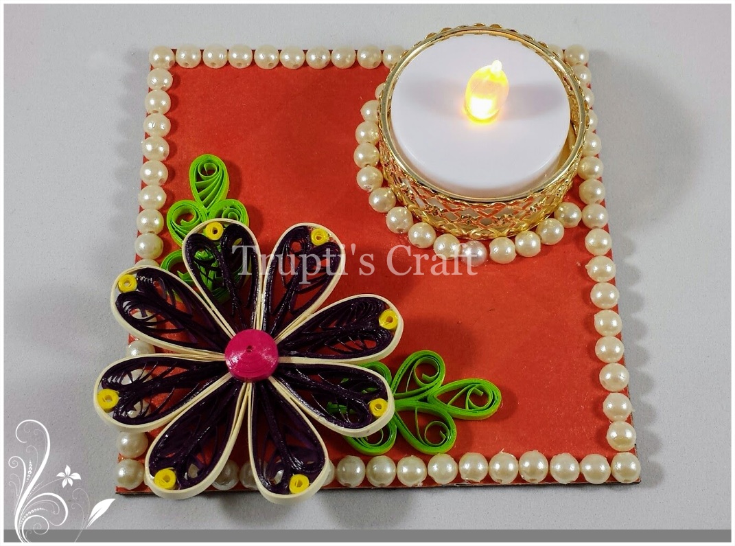 Trupti's Craft Paper Quilling Candle Holder