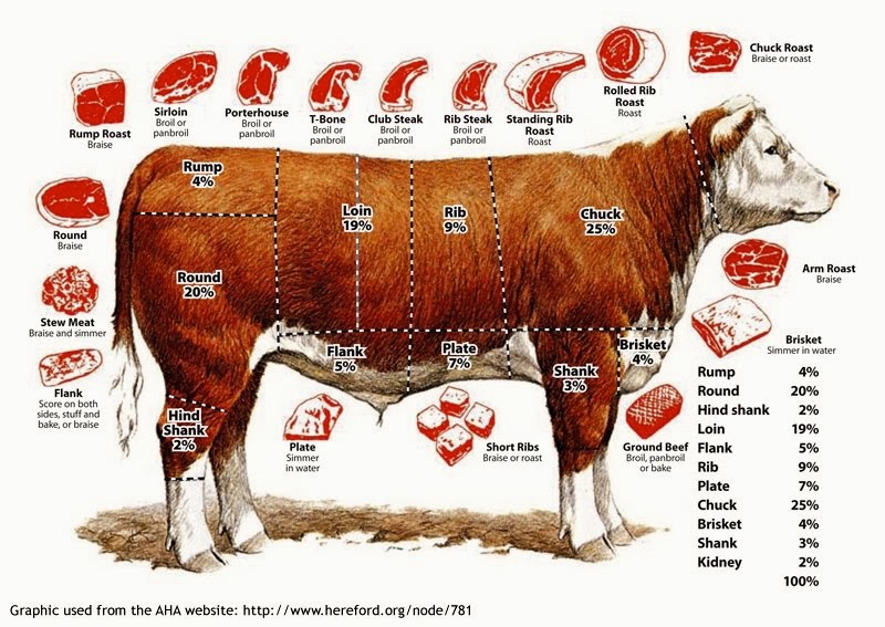 Meat Chart Of Cow