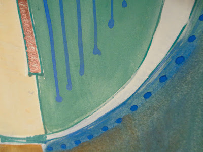 vernavogel sketchbook circles drawing painting blue green copper dot line