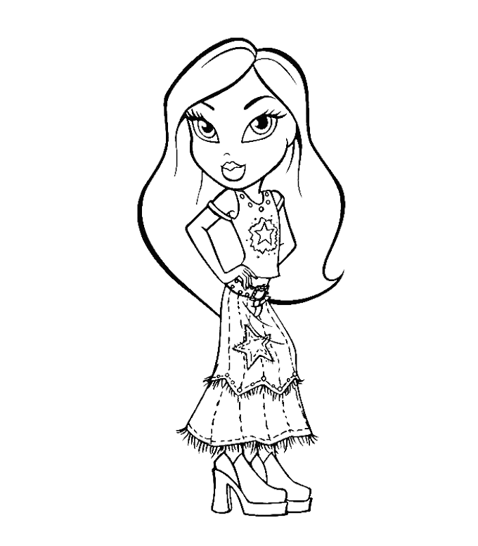 Desenhos da boneca Bratz para colorir, pintar, imprimir! Moldes e riscos da Bratz