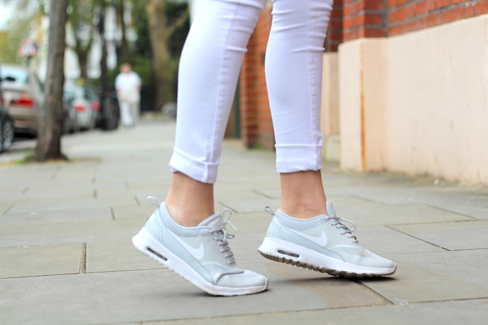 thea nike trainers white jeans
