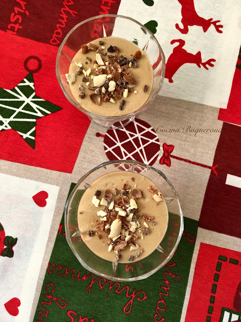 Natillas de turrón con leche de almendras