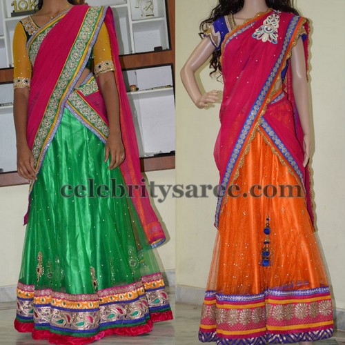 half saree pattern
