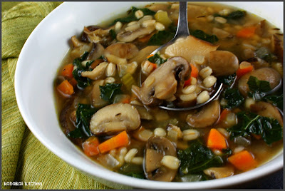 Kahakai Kitchen: Mushroom-Barley-Kale Soup: Hearty & Healthy for Souper ...