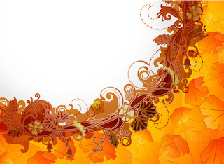 美しい紅葉を曲線に配置した背景 Abstract background with flowers elements イラスト素材