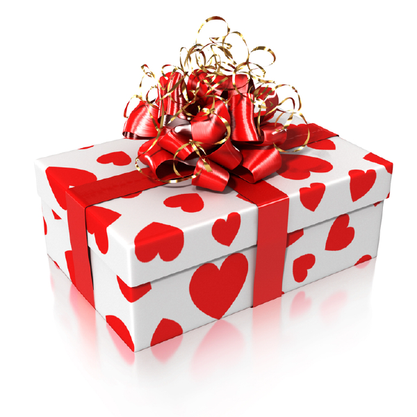 Gift Wrapped with Hearts Symbols & Emoticons
