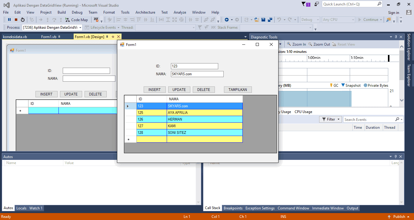 SkyArs: Cara Menampilkan Record Database ke DataGridView Visual Basic