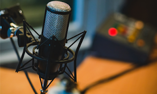 Studio Microphone Studio microphone for a voice artist to provide voice-overs for video productions.