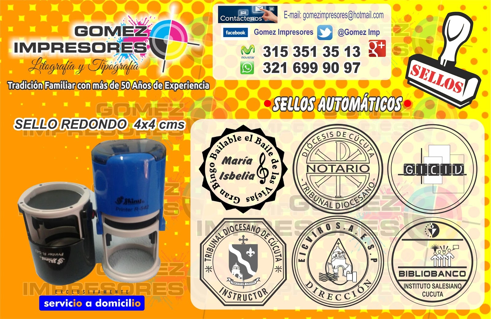 GOMEZ IMPRESORES - Litografía y Tipografía: SELLOS AUTOMÁTICOS