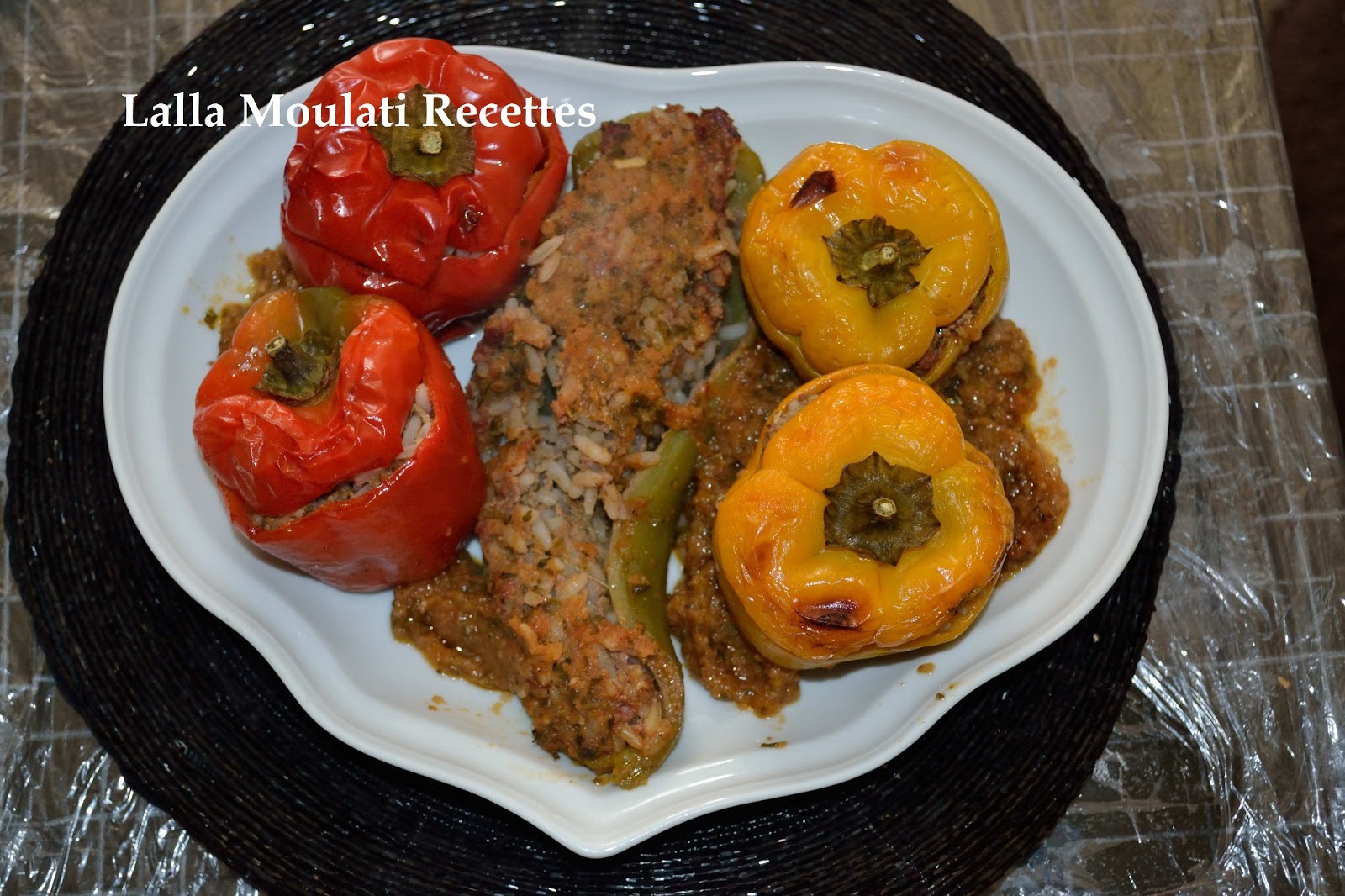 Poivrons farcis au riz et à la viande hachée ~ Les recettes de Lalla