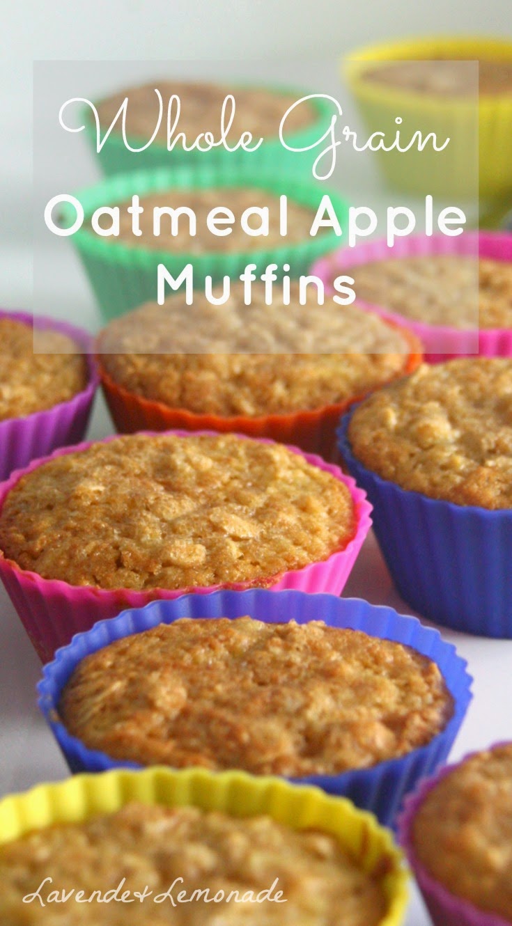 Whole Grain Apple Oatmeal Muffins - Recipe and Tutorial by Lavende&Lemonade