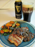Guinness beer with Irish pork chop dinner