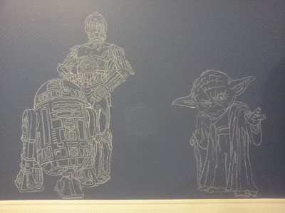 Star Wars Yoda C3P0 R2D2 chalkboard wall diy