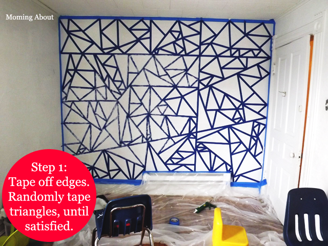 Moming About Diy Triangles On Textured Walls - How To Tape Walls For Painting Triangles