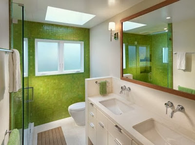 ванная в зеленых тонах фото